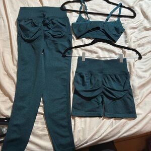 Gymshark Sports Bra, Shorts, and Leggings Set